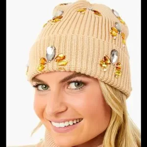 Lele Sadoughi | Accessories | Lele Sadoughi Khaki Rio Beanie  display picture 3